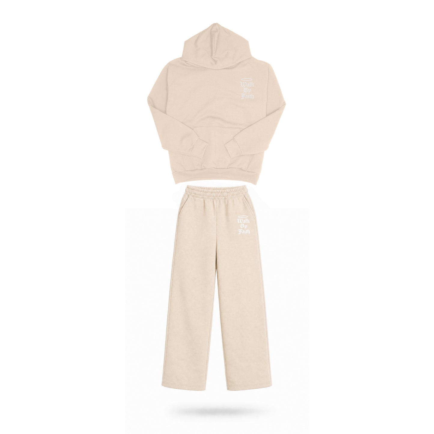 Walk By Faith, God Is Good Sweat Suit Beige