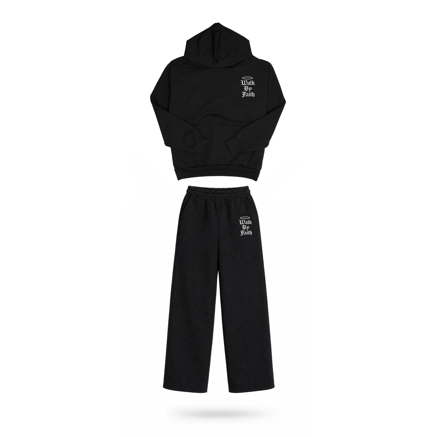 Walk By Faith, God Is Good Sweat Suit Black