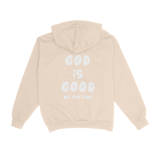 Walk By Faith, God Is Good Hoodie Beige